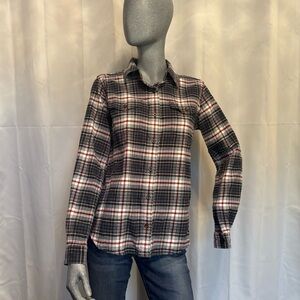 Carhartt Plaid‎ Check Flannel Shirt Long Sleeve Button Up Cabincore Woodsy Sz S